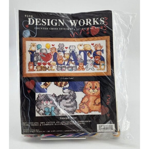 NEW x2 Cross Stitch Kits Design Works #9277 Home Sunset #13050 Window Cats - Picture 4 of 5